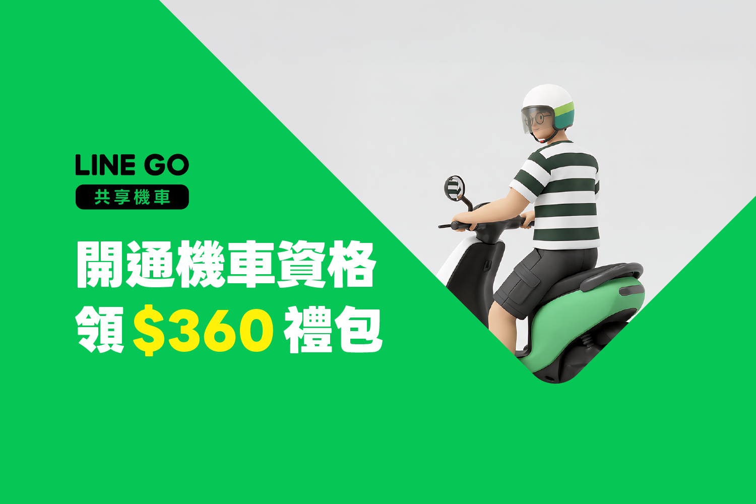 新戶限定!開通機車資格送 $360 晴雨無憂禮包